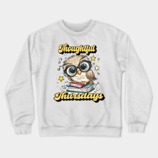 Thoughtful Thursdays: Kawaii Owl & Books Crewneck Sweatshirt